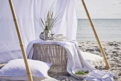 Lene Bjerre - Olivia plaid 170x130 cm. beige stribet