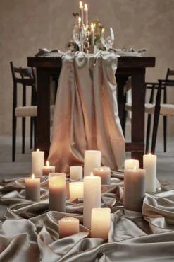 Lene Bjerre - Rustic bloklys sølvgrå stor