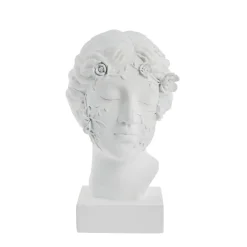 Lene Bjerre - Sielle figur kvinde m. blomster 31 cm. hvid