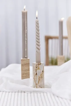 Lene Bjerre - Travina lysestage 10 cm. sand marmor