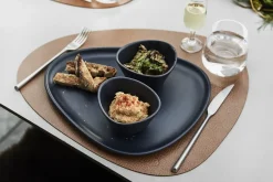 LindDNA - Stoneware Lunch Plate, Navy