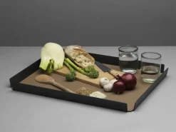 LindDNA bakke - Tray square small (nupo metallic/alu anthracite)