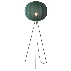 Made By Hand - Gulvlampe - Knit-Wit 60 Round Floor High - Tweed Green
