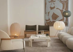 Made By Hand - Gulvlampe - Knit-Wit 60 Round Floor High - Tweed Green