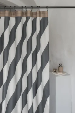Mette Ditmer - DIAGONAL-badeforhæng - Dark grey