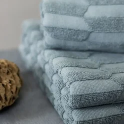 Mette Ditmer - GEO gæstehåndklæde (2-pack) - Stone Blue