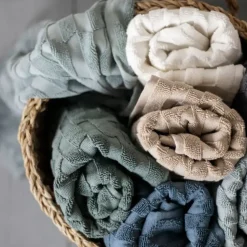 Mette Ditmer - GEO gæstehåndklæde (2-pack) - Stone Blue