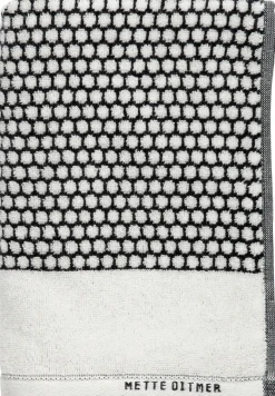 Mette Ditmer - GRID håndklæde, sort / råhvid