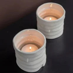 Mette Ditmer - RIBBON fyrfadsstage - Off-white - 2-pak