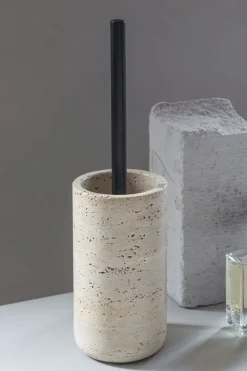 Mette Ditmer - TRAVERTINE toilet brush holder - Linen