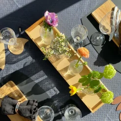 MiLLE W NORDISK DESIGN - Bakke i træ - Beige læder - 15 x 60 cm.