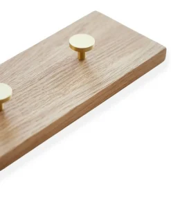 Moudhome - OAK Knagerække Egetræ Med Messing Knager - 100 cm