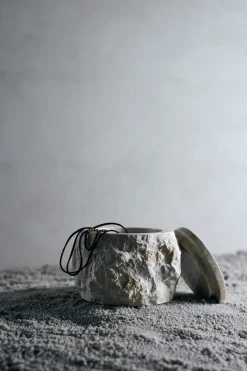 Muubs - Krukke m. låg Batu - Creme - Rustik Marmor