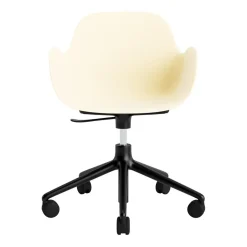 Normann Copenhagen - Form Armstol Swivel 5W med hjul - Sort/Creme