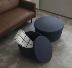 Normann Copenhagen - Hide Opbevarings Puf Small - Blå - Small