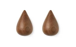 Normann Copenhagen - knage - Dropit Hooks Large - Valnød - 2 styk