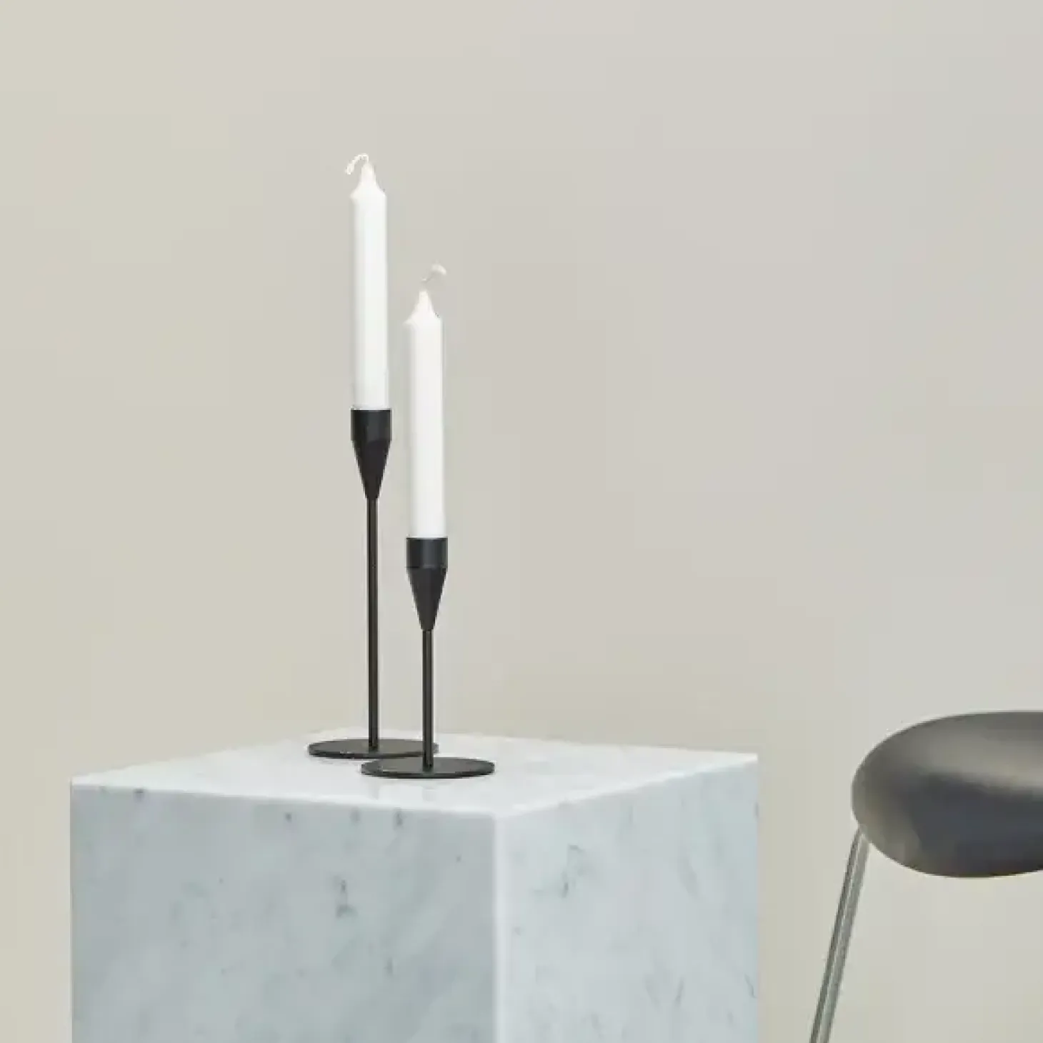 Piet Hein - SORT Lysestage Venus 21 cm