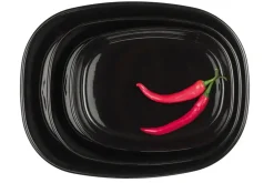 Piet Hein - Superellipsefad porcelain 27*35*7,5 cm HØJ/Sort