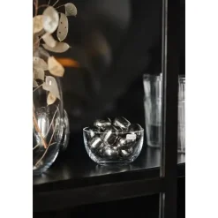 Piet Hein - Superæg i grå læderpose - massiv rustfri stål