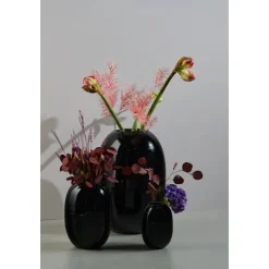 Piet Hein - Vase glas 20 cm - SORT-OPAL