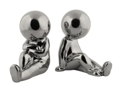 Present time - Bookend Joey ceramic chrome plated, Set of 2pcs