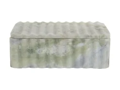 Present time - Bowl rectangle with lid marble himalayan green
