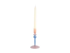 Present time - Candle holder Duo Colores small soft pink w. cobalt blue