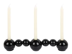 Present time - Candle holder Bubbles straight enamel black