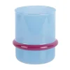 Present time - Candle holder Animado Anillo soft blue w. bright pink