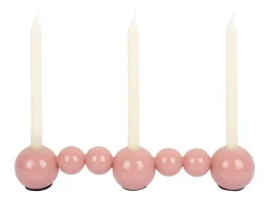 Present time - Candle holder Bubbles straight enamel flamingo pink