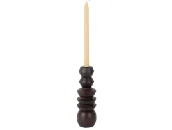 Present time - Candle holder Formado Large mango wood walnut lacquer