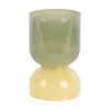 Present time - Candle holder Variado Colores jungle green w. soft yellow