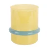 Present time - Candle holder Animado Anillo mango yellow w. soft blue