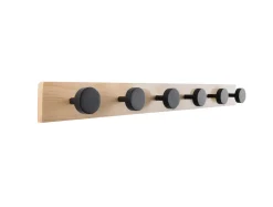 Present time - Coat rack Knobs pinewood black