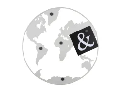 Present time - Memo board World Map w. magnets iron white