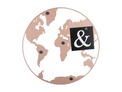 Present time - Memo board World Map w. magnets iron light pink