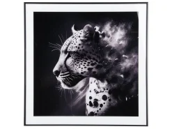 Present time - Photo art Leopard glass black & white