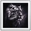 Present time - Photo art Tiger glass black & white