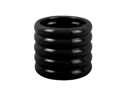 Present time - Plant Pot Bobbly Glazed ceramic small black