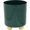 Present time - Plant pot Double Funky medium retro green w. soft yellow