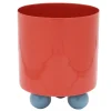 Present time - Plant pot Double Funky small bright red w. air blue