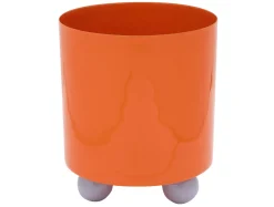 Present time - Plant pot Double Funky medium bright orange w. soft purple