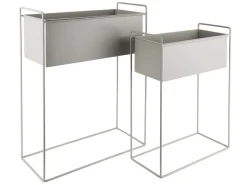 Present time - Plant pot set Essence straight iron warm grey