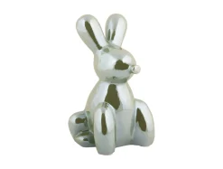 Present time - Statue Balloon Bunny large ceramic jungle green plated