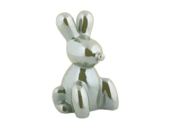 Present time - Statue Balloon Bunny ceramic jungle green plated