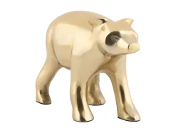 Present time - Statue Bear metal gold plated