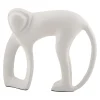 Present time - Statue Monkey metal matt white
