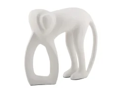 Present time - Statue Monkey metal matt white