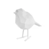 Present time - Statue Origami bird small polyresin matt white