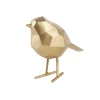 Present time - Statue Origami bird small polyresin gold